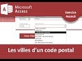 Charger les villes dun code postal avec access