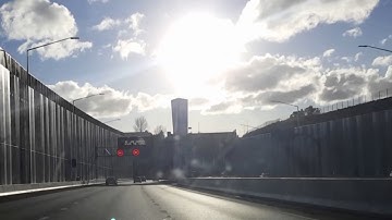 Driving through Waterview tunnel, Auckland
