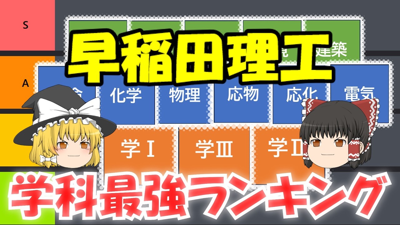 【完全版】現役早稲田理工生が作る学科最強ランキング