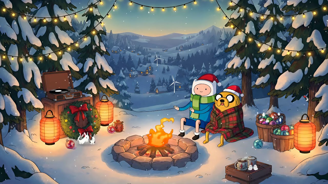 Adventure Time Christmas ⚔️ Finn & Jake Winter Camp ~ Lofi Beats to Chill