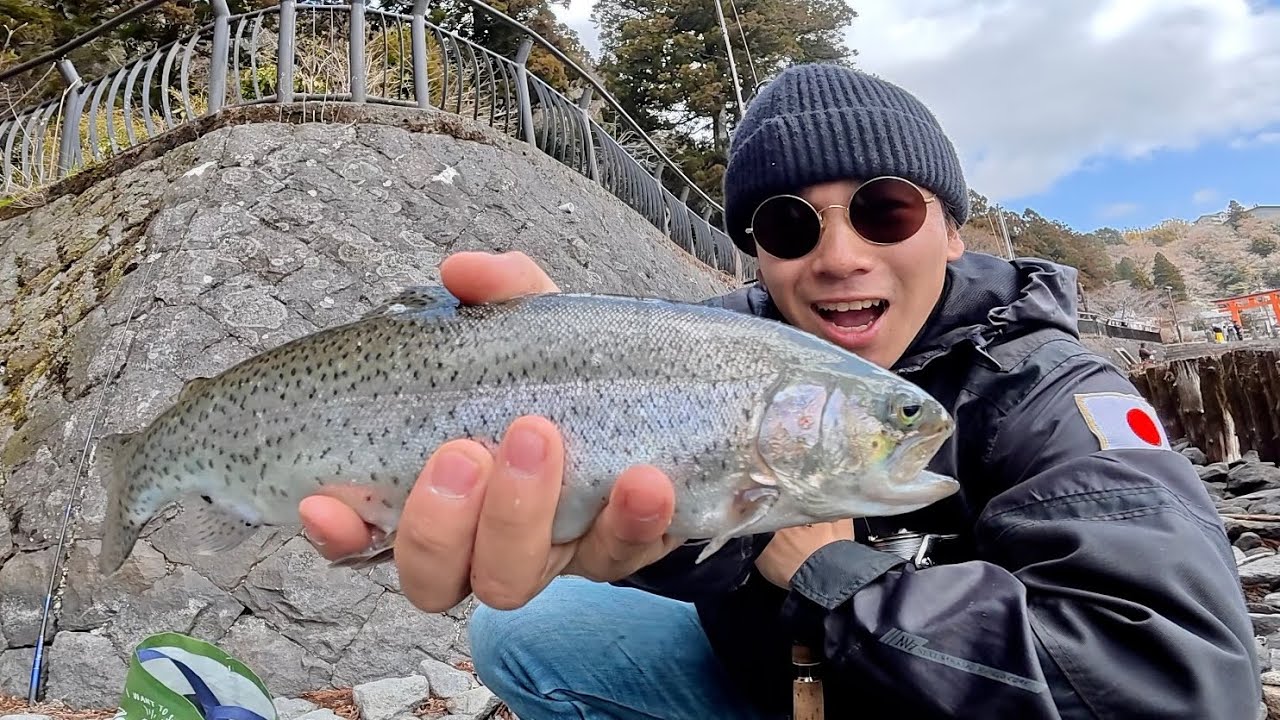春の湖でトラウト釣ってみた