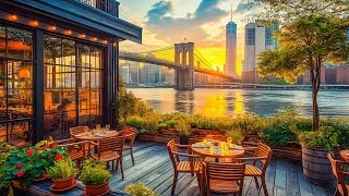 New York Coffee Shop Ambience ☕ Jazz Instrumental Music With Birdsong For Good Mood,Work, Study