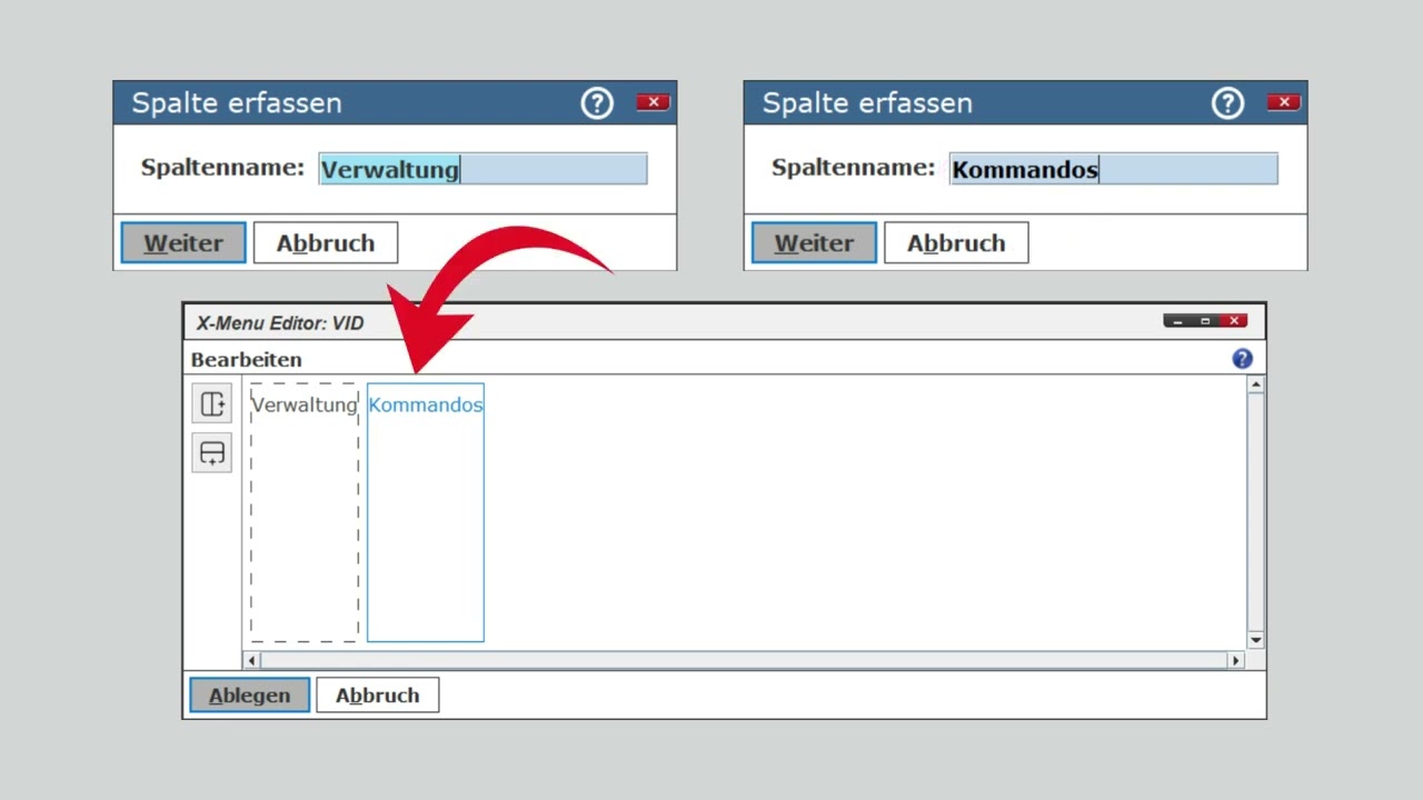 DURIA² Praxisinterne X-PullDownMenüs