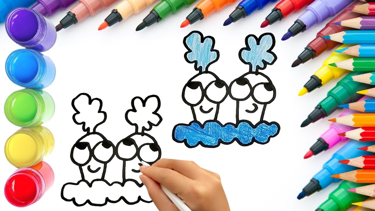 How To Draw cute Carrot Drawing, Painting & Coloring For Kids and Toddlers_ Child Art 🐋🌈🎨