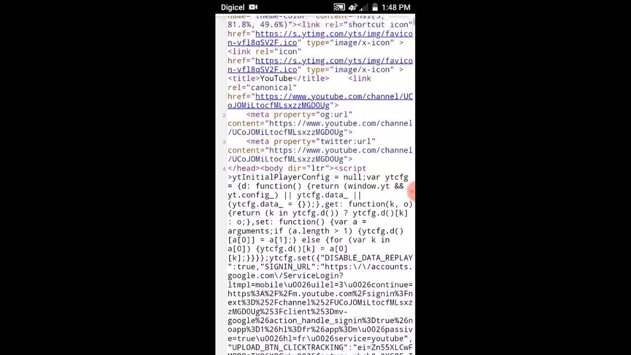 Afficher le code source d'une page web sur Android,comment faire  YouTube