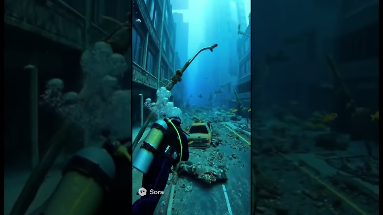 Невероятные кадры подводного города, супер-чистое подводное плавание 