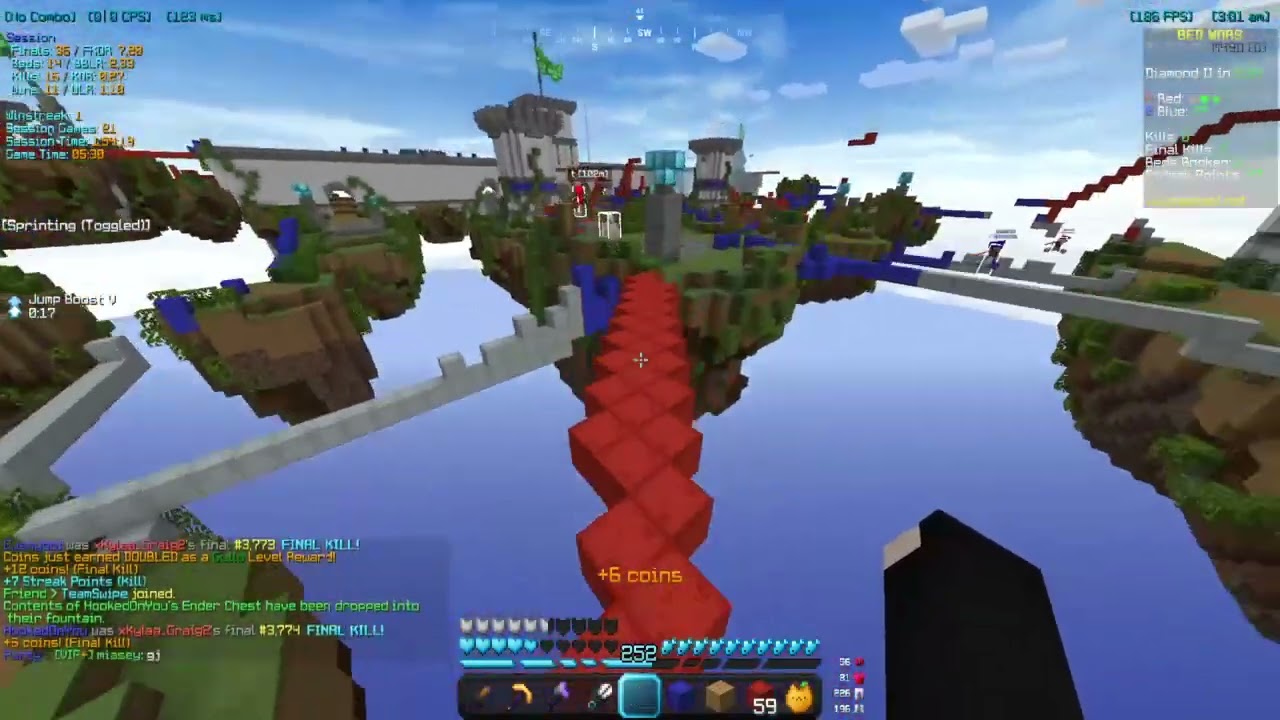 Pov: castle 40v40 bedwars clean bed break with finals and bridegg escape