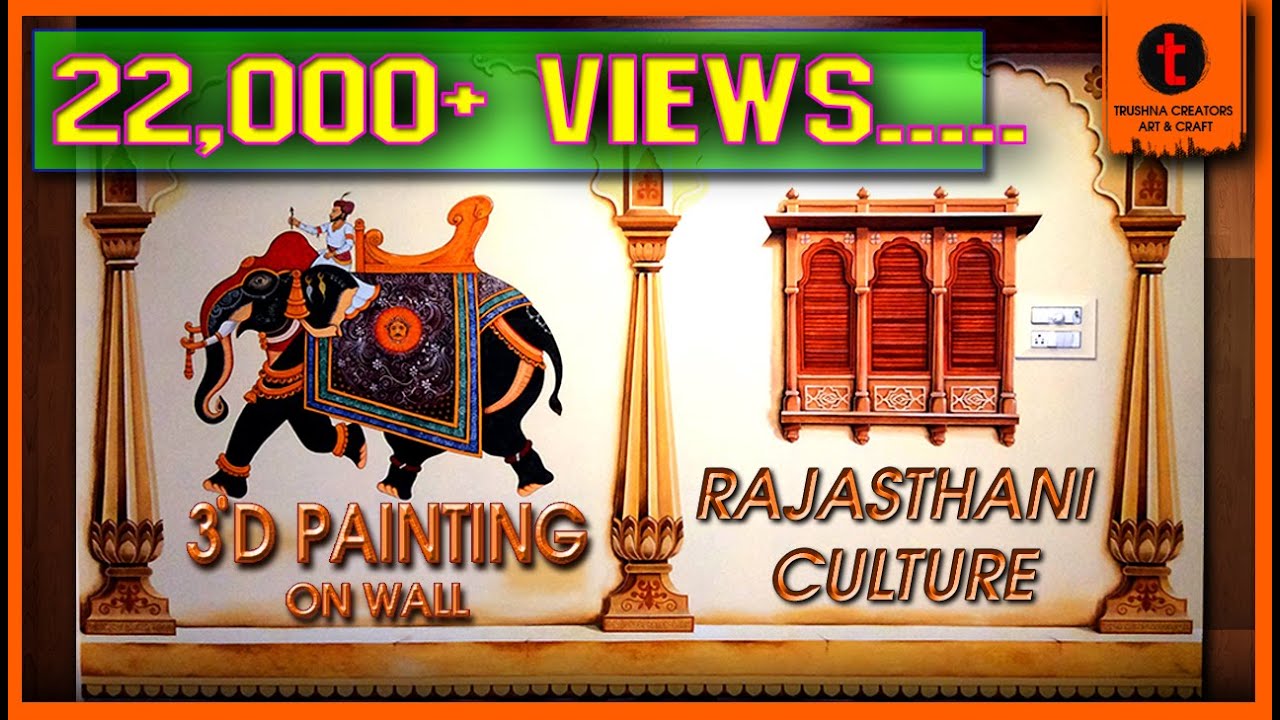 3D WALL PAINTING RAJASTHAN WALL PAINTING AT HOME LIVING ROOM WALL