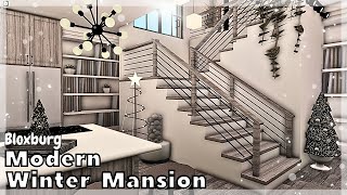 BLOXBURG: Modern Winter Mansion Speedbuild (interior   full tour) Roblox House Build