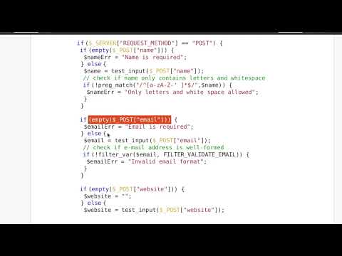 php vidéo 15 : TP3 / EX2  formulaires / Expressions Régulières