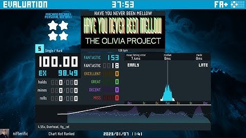 ITG FA+ - HAVE YOU NEVER BEEN MELLOW (SH5) 100% QUAD STAR (18w) (DDR 1st)