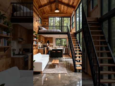 Cozy Loft Cabin Tiny House Warm Modern Small Space Living 