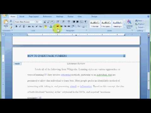 microsoft word running header with page numbers