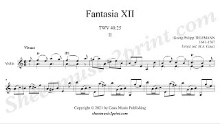 Telemann : Fantasia 12, TWV 40:25 (2/3 : Vivace) -- Urtext
