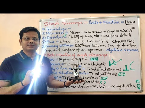 (Microbiology Lecture - 34) Simple Microscope = Parts + Function + Demonstration with Life‘s Example