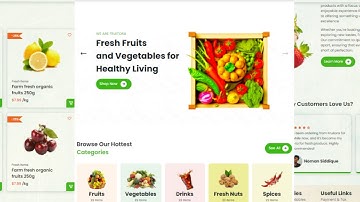 Responsive Fruits And Vegetables Website Design Using HTML CSS And JavaScript