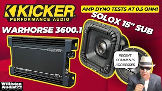 KICKER Warhorse 0.5 Ohm Amp Dyno Tests and Solo X 15 Flex