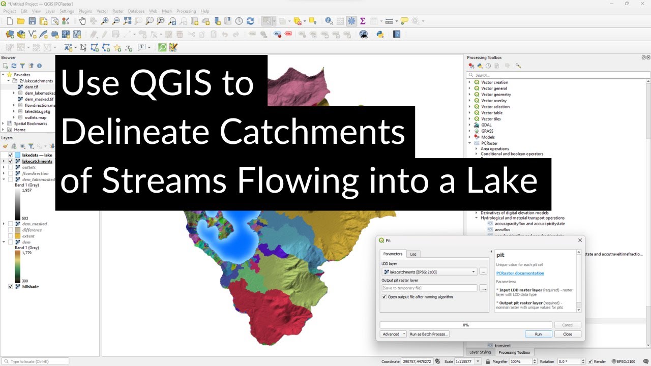 Use QGIS to Delineate Catchments of Streams Flowing into a Lake YouTube