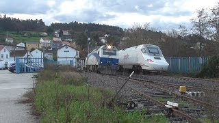 Último adios al cruce de Alvia y Tren Hotel en Neda