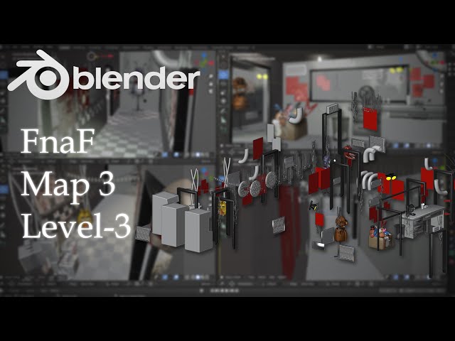 Blender Speed Modeling #10] Remaking the Map of FNaF 1 in 3D Part