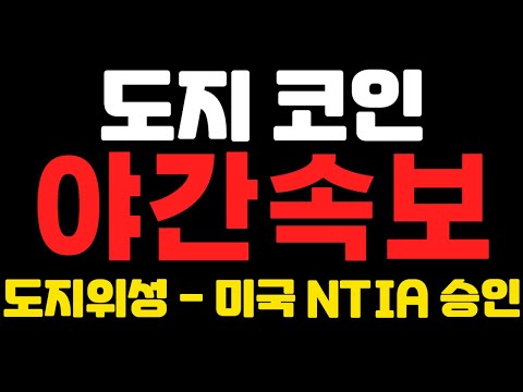 [도지코인] 야간속보 ! 도지위성 ! 미국 NTIA 승인 !  (불독코인,비트코인,리플,이더리움,도지코인,코인단타)