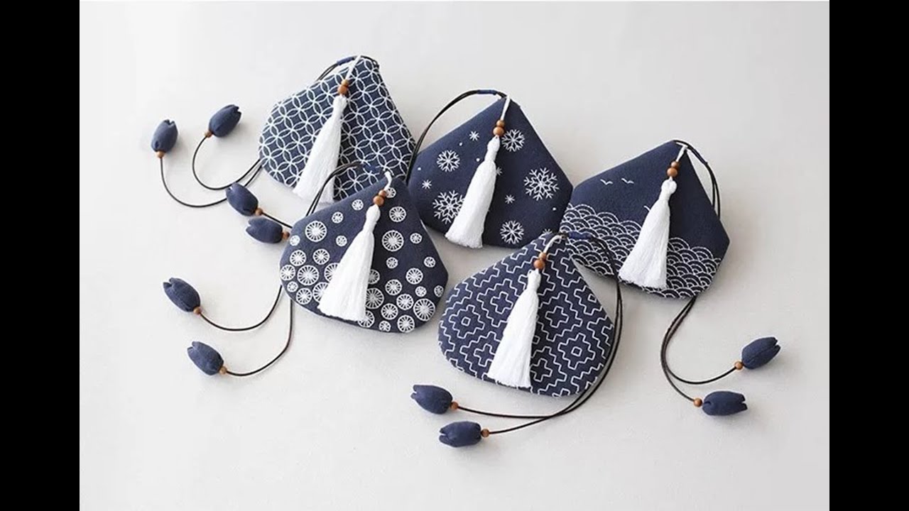 Sashiko Inspired Coin Purse Embroidery Tutorial - Ocean Waves