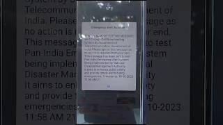 Emergency alert SAMPLE TESTING MESSAGE sent through Cell Broadcasting System by Department