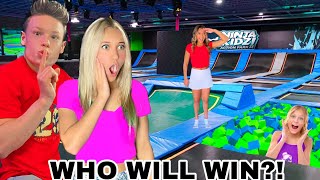 TRAMPOLINE PARK CHALLENGE VS FAMOUS YOUTUBERS ft @TheNinjaFam