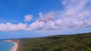 Paragliding little clouds day