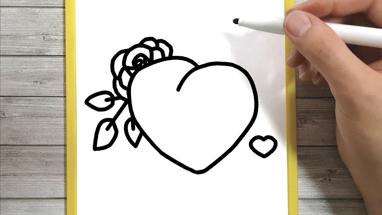 Come Disegnare E Colorare Un Cuore E Una Rosa Per Bambini Youtube