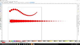 Decreasing circles along a path
