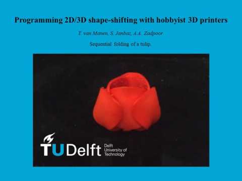 Sequential folding of a 3D printed tulip, TU Delft, Prof Amir A Zadpoor