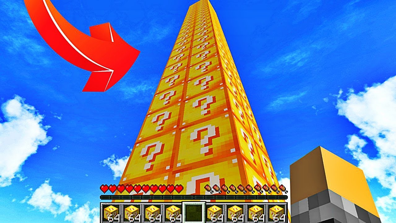 LA PLUS GRANDE TOUR DE LUCKY BLOCKS DE MINECRAFT 