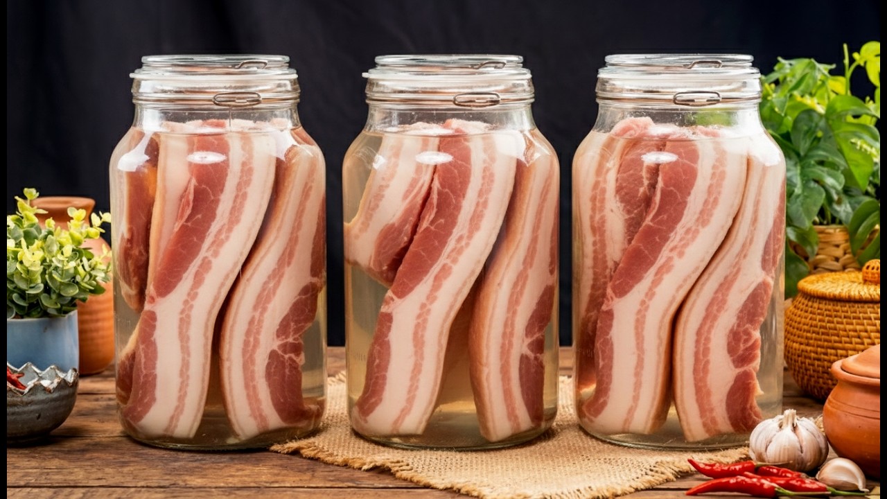 Thịt sống ngâm nước mắm để được lâu rất lâu, dễ làm, mỡ trong giòn thơm như lạp xưởng