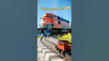 kereta kecil dikejar kereta besar😱 #upinipin #lokomotif #miniaturkeretaapi