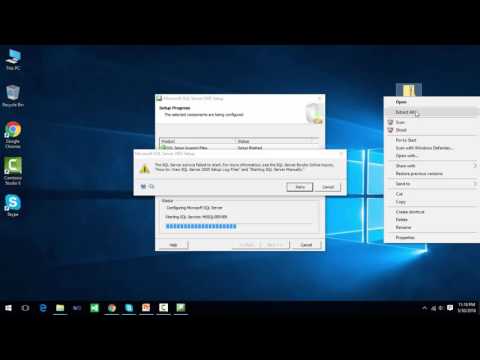 How to install MSSQL Server 2005 in Windows 10