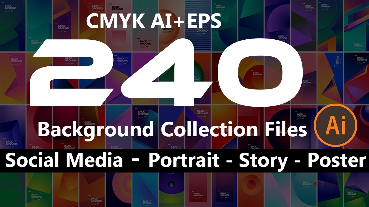 240 Portrait Backgrounds Collection Download In AI EPS Files |English| |Illustrator Tutorial|
