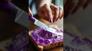 Ai Asmr Amethyst Toast Spread #asmr #ai #satisfying #short #asmrsounds #crystal #toastspread #nails 