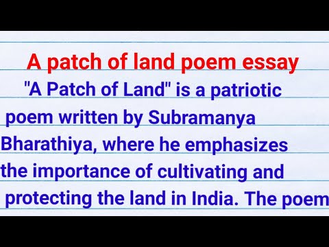a patch of land poem essay in english