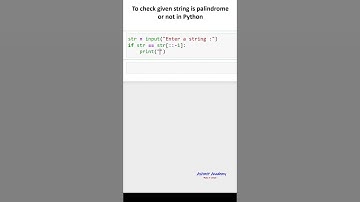 To check given string is palindrome or not in Python ( python for beginners )