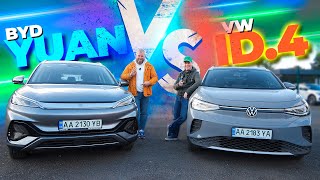 BYD Yuan Plus 2023 vs VW ID.4 PURE+. ПОРІВНЯННЯ