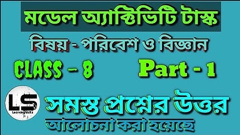 মডেল অ্যাক্টিভিটি টাস্ক । বিষয় -  পরিবেশ ও বিজ্ঞান । ক্লাস -8 । Part - 1 । পুরোপুরি আলোচনা | WBBSE