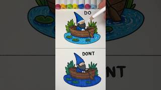 How to Color a Peaceful Pond✨✍🏼🤔 #coloring #howto #shorts