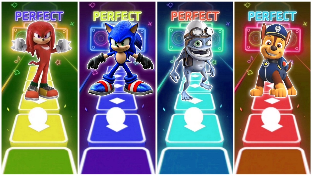 Tiles - Knuckles vs Sonic vs Crazy frog vs Paw Patrol Ryder in Game play🎶