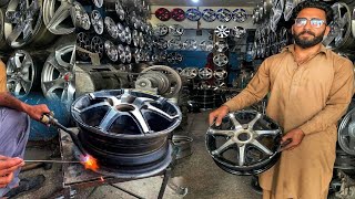 Restoration of a Cracked Aluminium Alloy Wheel || How to Fix Buckled Aluminium Alloy Wheel Rim