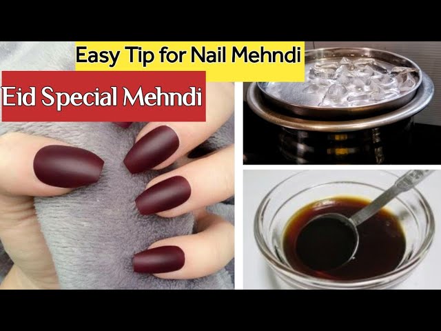 Gud aur Chai patti ke sath sugar se bani Nakhun ki mehndi/Long losting nail  Mehendi/Dark Color aayga - YouTube