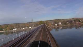 Hudson River Railroad Bridge Crossing from Back of Train - Mechanicville to Schaghticoke, NY