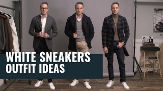 5 Ways To Style White Sneakers | How To Wear White Sneakers | Winter Outfit Ideas