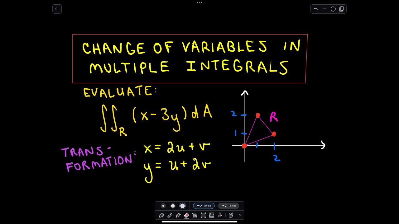 Change Of Variables In Multiple Integrals A Double Integral Example Part 1 Of 2 Youtube