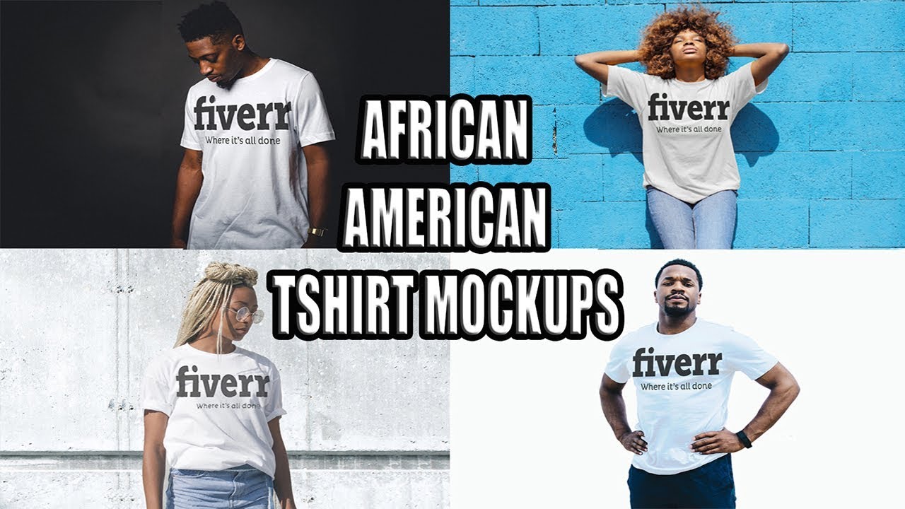 Download African American T Shirt Mockups Place Tshirt Design On African American Models Vovo Designs Youtube